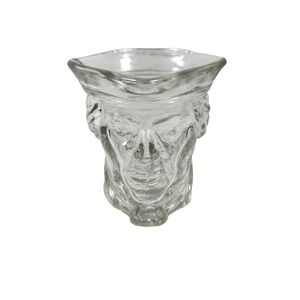 Avon Clear Glass Pilgrim Character Face Shot Glass